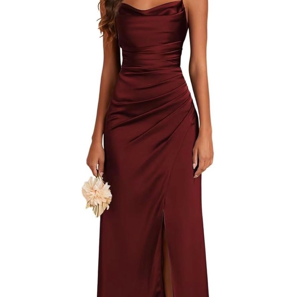 Elegant Burgundy Evening Gown